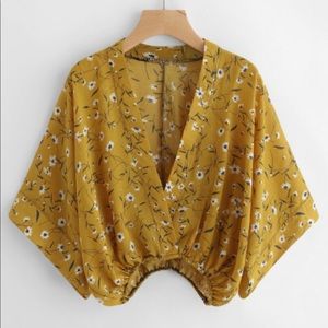 Kimono style floral blouse